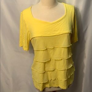Le Grenier Lemon Yellow Short Sleeve Shirt Size M